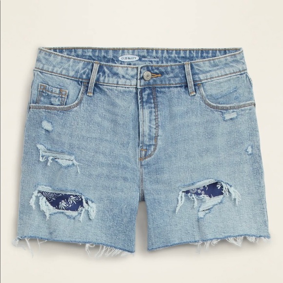 Old Navy High-waisted Distressed Jean shorts - Picture 1 of 8